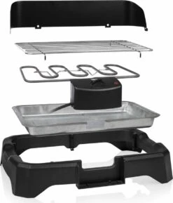 Tristar BQ-2824 Elektrische Barbecue - Tafel BBQ 34,5 X 23 Cm - Regelbare Thermostaat - 2000 Watt - Zwart -Barbecue Gereedschap Winkel 1026x1200
