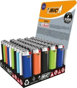 BIC Lighter Aansteker Maxi J26 Display(50stuks) 6 BIC Lighter Aansteker Maxi J26 Display(50stuks) -Barbecue Gereedschap Winkel 1045x1200
