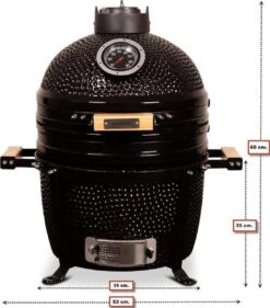 Patton Kamado 15" - Keramisch - Tafel Model - Premium Black - Medium - Zwart -Barbecue Gereedschap Winkel 1055x1200