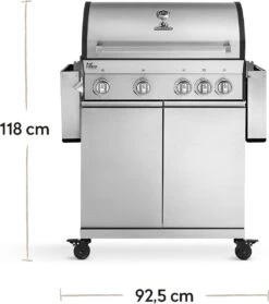 Burnhard Gas BBQ Big FRED Deluxe - 4 Branders - Incl. Keramische Infraroodbrander & Afdekhoes - Deluxe -Barbecue Gereedschap Winkel 1061x1200