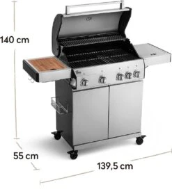 Burnhard Gas BBQ Big FRED Deluxe - 4 Branders - Incl. Keramische Infraroodbrander & Afdekhoes - Deluxe -Barbecue Gereedschap Winkel 1063x1200 2