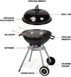 BBQ Collection Houtskoolbarbecue - Kogelbarbecue 45 X 60 Centimeter - Ronde Barbecue - Barbecue Op Wielen - Zwart - Metaal -Barbecue Gereedschap Winkel 1098x1200