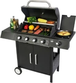 El Fuego San Angelo 4.1 Gasbarbecue - 5 Branders - Zwart -Barbecue Gereedschap Winkel 1105x1200