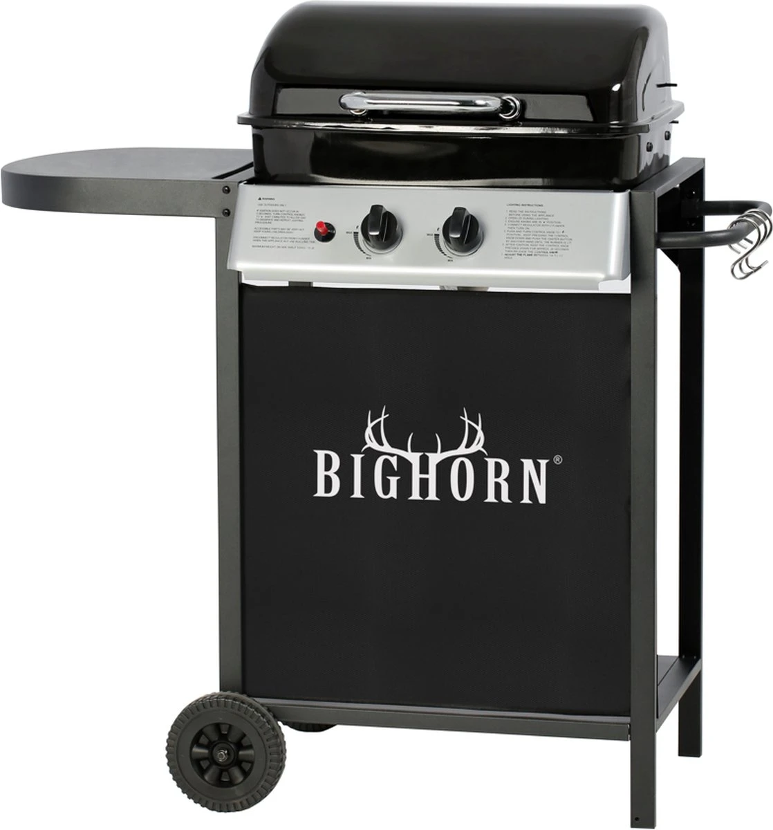 Bighorn Gasbarbecue En Grill – 2 Branders – Zwart 2 Bighorn Gasbarbecue En Grill – 2 Branders – Zwart - Afbeelding 2