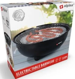 Alpina Elektrische BBQ - Tafel-Barbecue - Geen Rook - Binnen Barbecueën - 1250W - Ø 30 Cm - Zwart -Barbecue Gereedschap Winkel 1137x1200 1