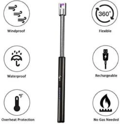 Le Cose USBurn-BBQ Aansteker-oplaadbare Aansteker Met Usb Kabel-Elektrische Plasma Aansteker-windbestendig En Buigzaam-zwart-USB-Lange Flexibele Aansteker -Barbecue Gereedschap Winkel 1163x1200