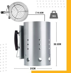 Kolen Starter GROOT - Brikettenstarter Met Veiligheidshandgreep - Snelstarter Voor Barbecue - BBQ Houtskool Starter -Barbecue Gereedschap Winkel 1165x1200 1