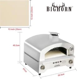 Bighorn Outdoor Edelstaal Gas Pizza Oven - Draagbare Gas Barbecue - Edelstaal -Model SRGG20001 -Barbecue Gereedschap Winkel 1169x1200