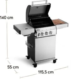 Burnhard Gas BBQ FRED JR. Deluxe - 2 Branders - Incl. Keramische Infraroodbrander & Afdekhoes - Deluxe -Barbecue Gereedschap Winkel 1170x1200