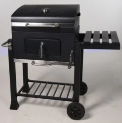 Houtskool BBQ Op Wielen + Tafel | Mat Zwart - X86000060 -Barbecue Gereedschap Winkel 1190x1200