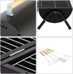 MaxxGarden BBQ - Houtskool Barbecue - Smoker Barbecue - Grilloppervlak (LxB) 38 X 52 Cm - Met Dubbel Grill Vlak - Zwart -Barbecue Gereedschap Winkel 1196x1200 3