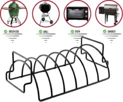 Rednas Sparerib Rek Bbq - Incl. Bakkwast - Bbq Rek - Bbq Accessoires - Rib Rack - Kiphouder - Bbq Gereedschap -Barbecue Gereedschap Winkel 1200x1000 1