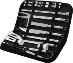 BBQ Barbecuegereedschapset- Barbecuegerei-sets - 20 Delig - Luxe RVS BBQ Accessoires - BBQ Set - BBQ Gereedschap + GRATIS Opbergtas - Barbecue | Grill | Buitenkeuken