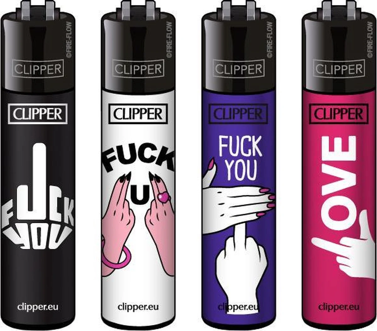 Clipper Classic Aansteker - F*ck You | 4 Stuks 1 Clipper Classic Aansteker - F*ck You | 4 Stuks