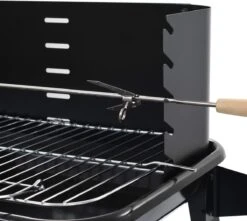 Verrijdbare Barbecue – Houtskool/Briketten - Verstelbare Grillplaat – Houten Tafel – Winscherm – Gewicht 5.9kg -Barbecue Gereedschap Winkel 1200x1074