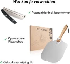 Pizzaschep – Inclusief Pizzasnijder – Opvouwbaar – Pizzaspatel – Pizza Schep – Taartschep – 30cm - Qwality 10 Pizzaschep – Inclusief Pizzasnijder – Opvouwbaar – Pizzaspatel – Pizza Schep – Taartschep – 30cm - Qwality -Barbecue Gereedschap Winkel 1200x1095