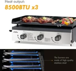 Bighorn Plancha Grill - Gasbarbecue – Tabletop – Draagbaar – 3 Branders -Barbecue Gereedschap Winkel 1200x1118 1