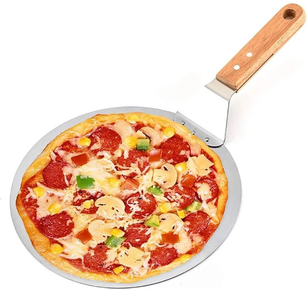 Luxe Pizzaschep Voor Verse Pizza - Extra Groot - RVS 30CM - Grote Pizza Schep Voor Oven Of BBQ Barbecue - Hout Handvat - Pizzaspatel Voor Zelfgemaakte Ovenpizza 1 Luxe Pizzaschep Voor Verse Pizza - Extra Groot - RVS 30CM - Grote Pizza Schep Voor Oven Of BBQ Barbecue - Hout Handvat - Pizzaspatel Voor Zelfgemaakte Ovenpizza