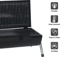 MaxxGarden BBQ - Houtskool Barbecue - Smoker Barbecue - Grilloppervlak (LxB) 38 X 52 Cm - Met Dubbel Grill Vlak - Zwart -Barbecue Gereedschap Winkel 1200x1132