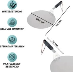 Nowad Pizzaschep RVS Rond - 30,5 Cm - PVC Handvat -Barbecue Gereedschap Winkel 1200x1179 5