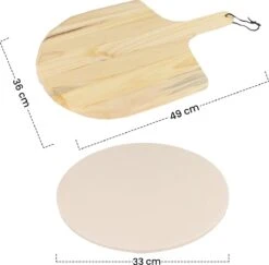 MaxxHome Pizzasteen - BBQ Steen - Maximum Te Verhitten Tot 600 Graden - ⌀33 - Incl. Houten Schep -Barbecue Gereedschap Winkel 1200x1182 4
