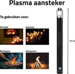 Oplaadbare Lange Elektrische Aansteker - Duurzame Plasma Aansteker - Inclusief Cadeauverpakking - BBQ - Kaarsen - Zwart 10 Oplaadbare Lange Elektrische Aansteker - Duurzame Plasma Aansteker - Inclusief Cadeauverpakking - BBQ - Kaarsen - Zwart -Barbecue Gereedschap Winkel 1200x1187 3