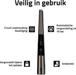 Oplaadbare Lange Elektrische Aansteker - Duurzame Plasma Aansteker – Luxe Aansteker - Inclusief Cadeauverpakking - BBQ – Kaarsen - Zwart -Barbecue Gereedschap Winkel 1200x1188 3