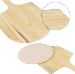 MaxxHome Pizzasteen - BBQ Steen - Maximum Te Verhitten Tot 600 Graden - ⌀33 - Incl. Houten Schep -Barbecue Gereedschap Winkel 1200x1195 1