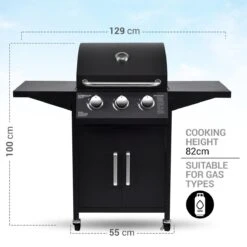 MaxxGarden Gas Barbecue - 3 Branders - Incl. Gratis BBQ Set -Barbecue Gereedschap Winkel 1200x1200 1