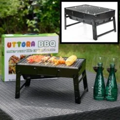 Merkloos Decopatent® Portable Houtskool BBQ - Barbecue - Inklapbaar - Barbecue Houtskool - Tafel Grill - Camping - Strand - Festival - Park