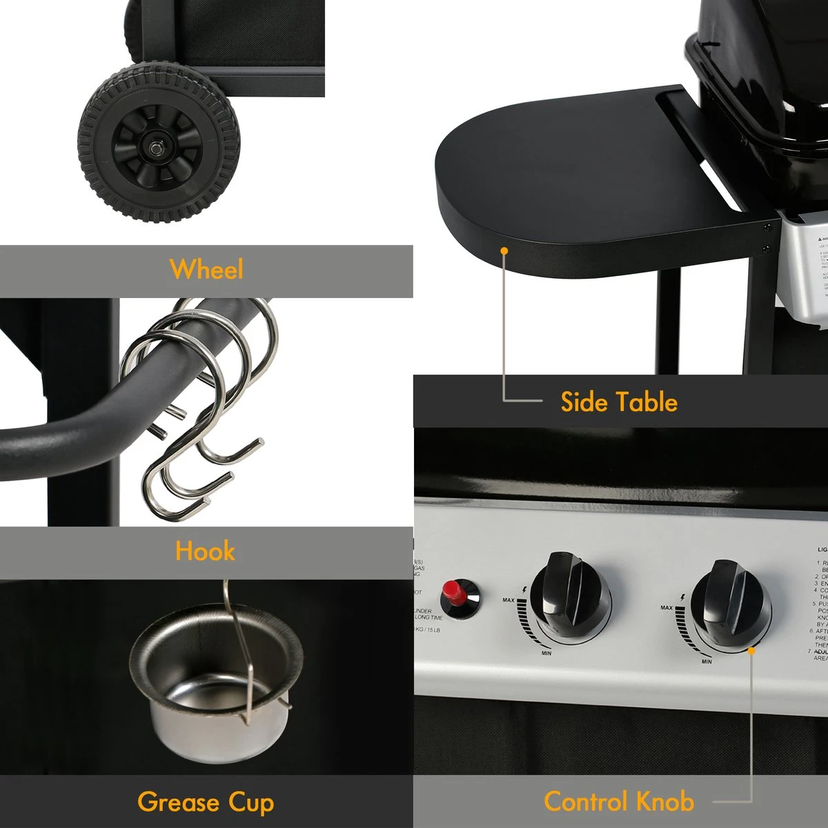 Bighorn Gasbarbecue En Grill – 2 Branders – Zwart 9 Bighorn Gasbarbecue En Grill – 2 Branders – Zwart - Afbeelding 9