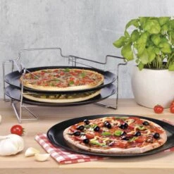 Merkloos Pizzaplaat Bakset Met 3 Bakplaten 16 X 31 Cm- Pizza Rek 3-delig - Pizzabakset Met Standaard/rek -Barbecue Gereedschap Winkel 1200x1200 405