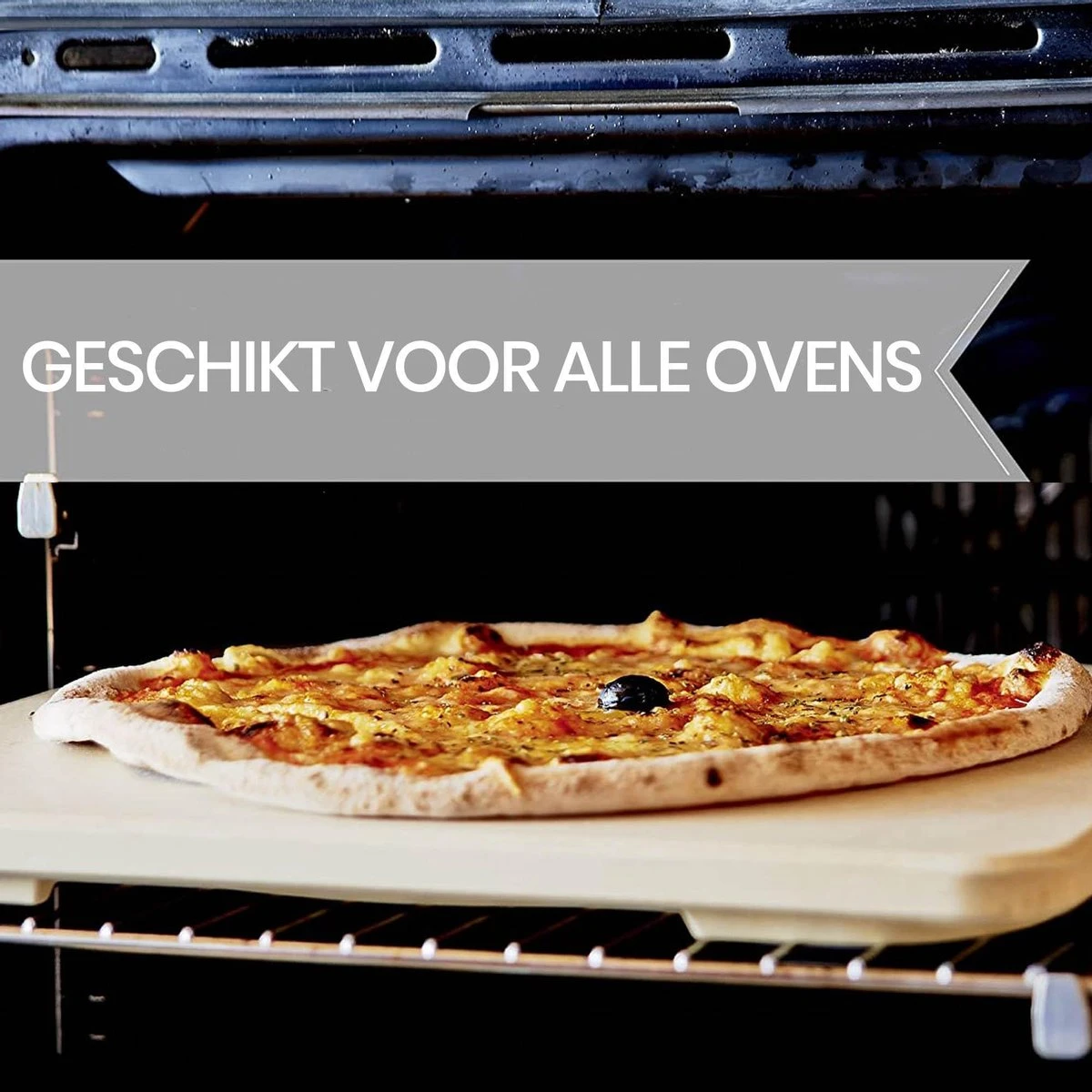 Buxibo 2in1 Pizzasteen - Voor BBQ & Oven - Inclusief Serveer Plank - Pizzabord/Pizzaplank - 30.5 X 38.1 X 1.4 Cm 5 Buxibo 2in1 Pizzasteen - Voor BBQ & Oven - Inclusief Serveer Plank - Pizzabord/Pizzaplank - 30.5 X 38.1 X 1.4 Cm - Afbeelding 5