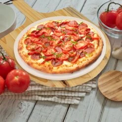 MaxxHome Pizzasteen - BBQ Steen - Maximum Te Verhitten Tot 600 Graden - ⌀33 - Incl. Houten Schep -Barbecue Gereedschap Winkel 1200x1200 424