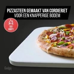 Gadgy Pizzasteen Met Pizzaschep – Cordieriet Voor Knapperige Pizzabodem – Pizzasteen Voor BBQ, Oven Of Kamado - Pizzaspatel - Pizza Set -Barbecue Gereedschap Winkel 1200x1200 460