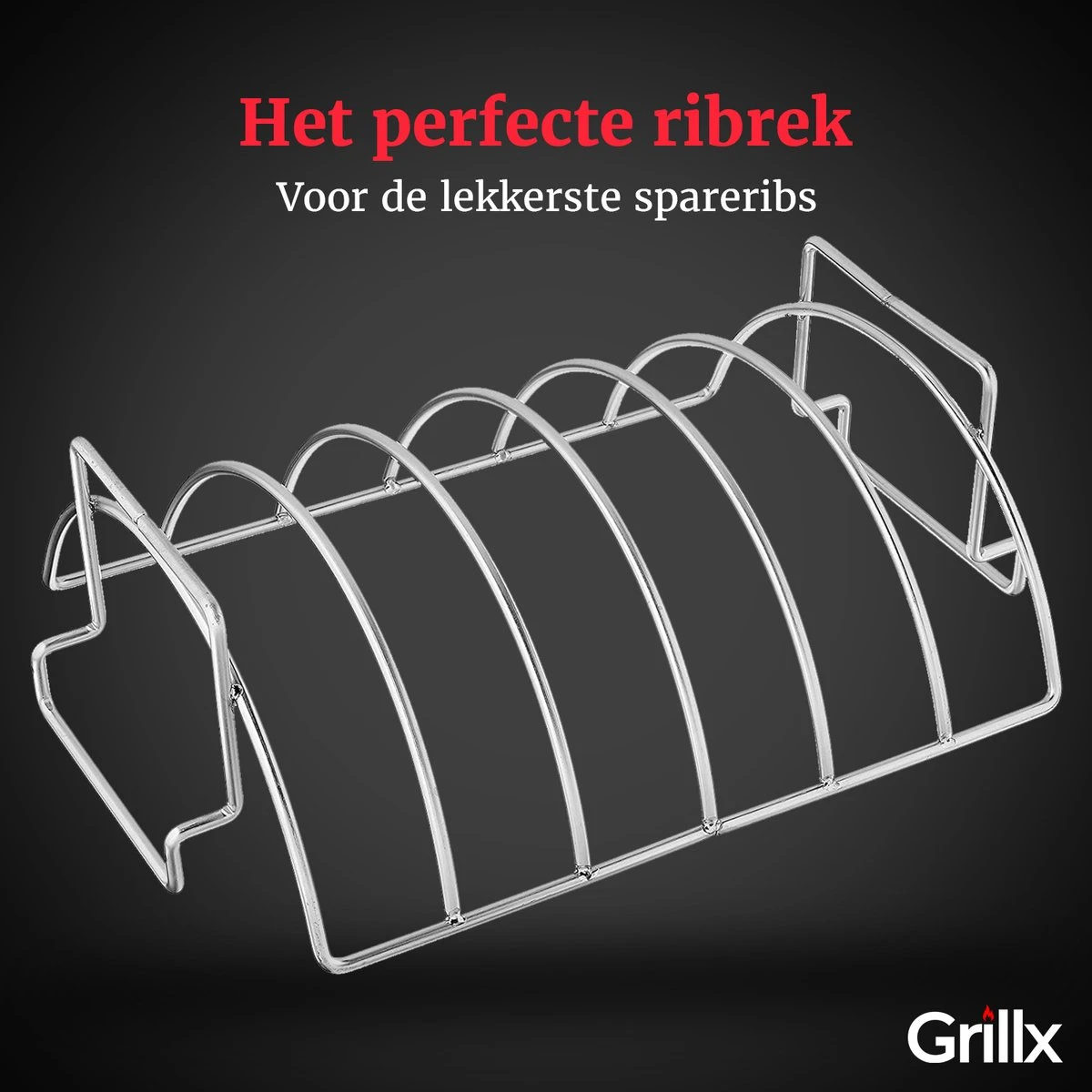GrillX Sparerib Rek BBQ - Rib Rack Houder - Barbecue Spareribs Rek - BBQ Accesoires 5 GrillX Sparerib Rek BBQ - Rib Rack Houder - Barbecue Spareribs Rek - BBQ Accesoires - Afbeelding 5
