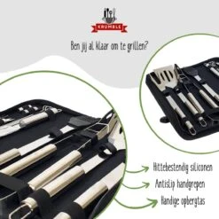 Krumble 18-delige Barbecue Set / Roestvrijstalen BBQ Set Van 18 / Inclusief Handige Opbergtas - RVS -Barbecue Gereedschap Winkel 1200x1200 741