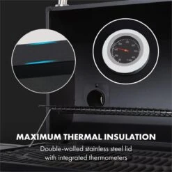 Klarstein Kingsville Double Barbecue - Houtskool- En Gasbarbecue - Smoker BBQ - Inclusief Deksels En Thermometer - Met 2 Roosters - Zwart -Barbecue Gereedschap Winkel 1200x1200 75