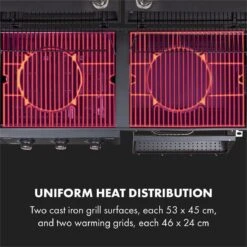 Klarstein Kingsville Double Barbecue - Houtskool- En Gasbarbecue - Smoker BBQ - Inclusief Deksels En Thermometer - Met 2 Roosters - Zwart -Barbecue Gereedschap Winkel 1200x1200 76