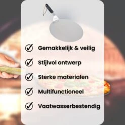 Nowad Pizzaschep RVS Rond - 30,5 Cm - PVC Handvat -Barbecue Gereedschap Winkel 1200x1200 760