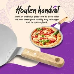 Nowad Pizzaschep RVS Rond Voor BBQ En Oven - 30,5 Cm - Pizzaspatel - Taartschep - Houten Handvat - Ophangbaar - Rond - Vaatwasbestendig - Keukenaccessoires -Barbecue Gereedschap Winkel 1200x1200 773