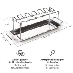 Blumtal BBQ Rek - Robuuste Roestvrijstalen Kippenpoot Rek - Voor 12 Poten - Kippengrillstandaard - Vaatwasmachinebestendig -Barbecue Gereedschap Winkel 1200x1200 814