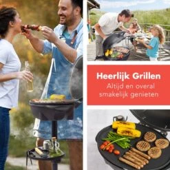 KitchenBrothers Elektrische BBQ - Met Grillplaat - Anti-aanbaklaag - Incl. Plank/Houders - Grilloppervlak 46,5x33,8cm - Tot 300°C - 2400W - Zwart -Barbecue Gereedschap Winkel 1200x1200 95