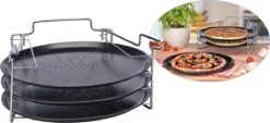 Merkloos Pizzaplaat Bakset Met 3 Bakplaten 16 X 31 Cm- Pizza Rek 3-delig - Pizzabakset Met Standaard/rek -Barbecue Gereedschap Winkel 1200x547