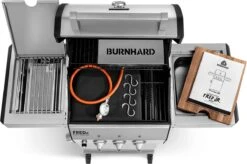 Burnhard Gas BBQ FRED JR. Deluxe - 2 Branders - Incl. Keramische Infraroodbrander & Afdekhoes - Deluxe -Barbecue Gereedschap Winkel 1200x796