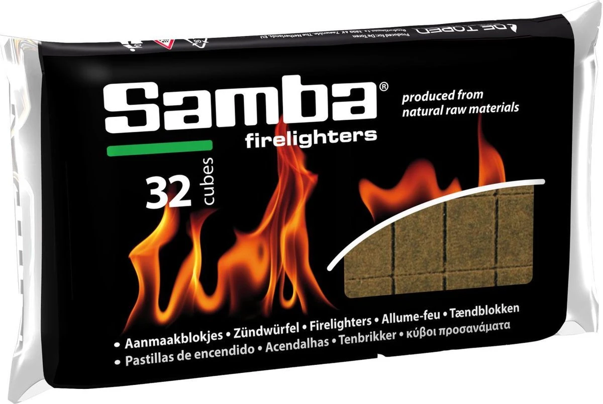 Samba Aanmaakblokjes Bruin (32 Stuks) - Milieuvriendelijk 1 Samba Aanmaakblokjes Bruin (32 Stuks) - Milieuvriendelijk