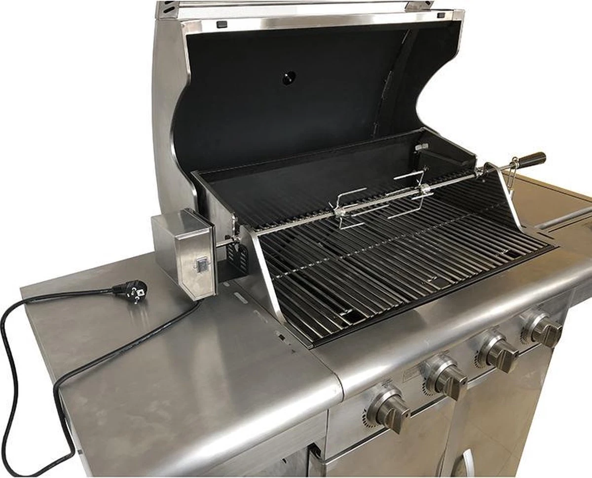 BBQNovation Elektrisch Draaispit Deluxe Met Extra Lang RVS Spit Geschikt Voor Meeste GAS BBQ's 4 BBQNovation Elektrisch Draaispit Deluxe Met Extra Lang RVS Spit Geschikt Voor Meeste GAS BBQ's - Afbeelding 4