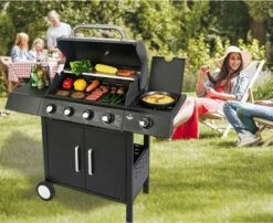 El Fuego San Angelo 4.1 Gasbarbecue - 5 Branders - Zwart -Barbecue Gereedschap Winkel 1200x979