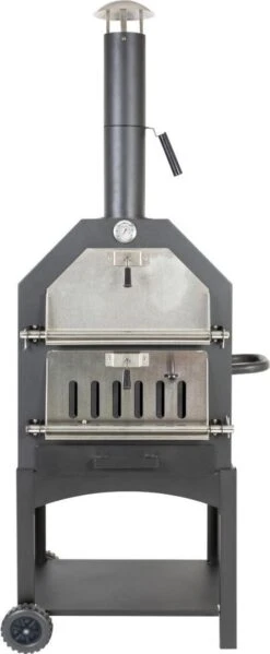 Merkloos MaxxGarden Pizza Oven - Smoker Barbecue Houtskool 45 X 65 X 158cm -Barbecue Gereedschap Winkel 495x1200