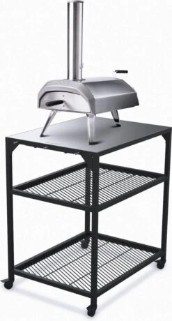 Ooni - Tafel - Medium - Pizza Tafel - 60x80x 90cm - RVS - Zwart -Barbecue Gereedschap Winkel 644x1200